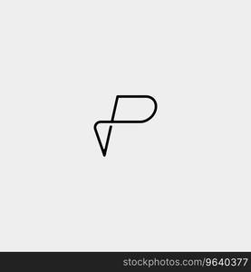 Letter p pp monogram logo design minimal Vector Image