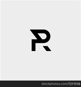Letter P PR RP Monogram Logo Design Minimal Icon With Black Color. Letter P PR RP Monogram Logo Design Minimal