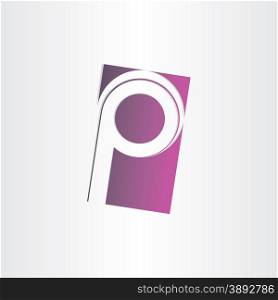letter p purple vector sign design
