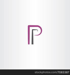 letter p sign icon design logotype