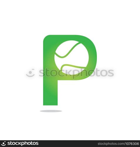 Letter P tennis vector logo design. Vector design template elements for your sport team or corporate identity.