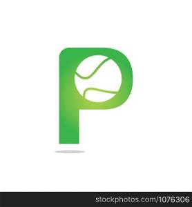 Letter P tennis vector logo design. Vector design template elements for your sport team or corporate identity.
