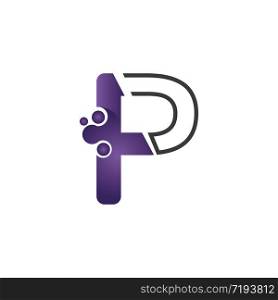 Letter P with circle concept logo or symbol creative design template