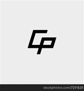 Letter PC CP Monogram Logo Design Minimal Icon With Black Color. Letter PC CP Monogram Logo Design Minimal