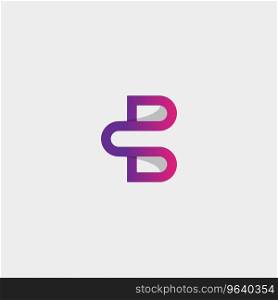 Letter ps sb b bs logo design simple Royalty Free Vector