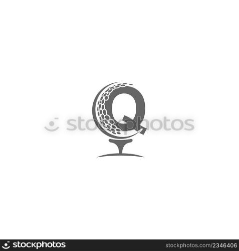 Letter Q and golf ball icon logo design illustration