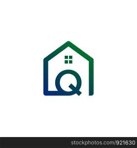 letter q architect, home, construction creative logo template, icon isolated elements. letter q architect, home, construction creative logo template