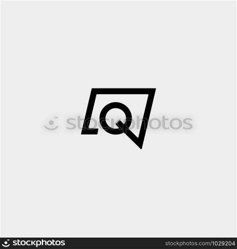 Letter Q Chat Logo Template Vector Design Message Icon. Letter Q Chat Logo Template Vector Design