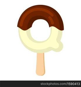Letter Q Ice Cream font. Popsicle alphabet. Cold Sweet lettering. Icecream sign ABC