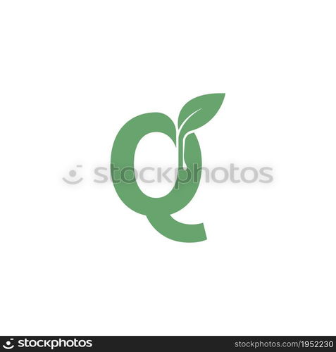 Letter Q icon leaf design concept template vector