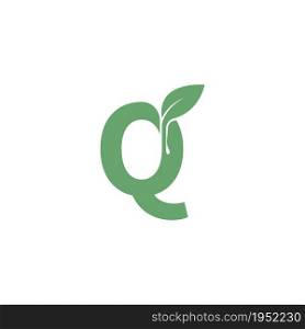 Letter Q icon leaf design concept template vector