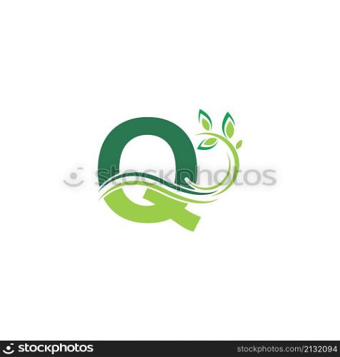 Letter Q Icon with floral logo design template illustration vector