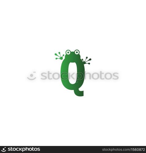 Letter Q logo design frog footprints concept icon illustration