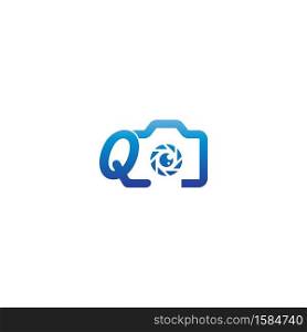 Letter Q logo of the photography is combined with the camera icon template
