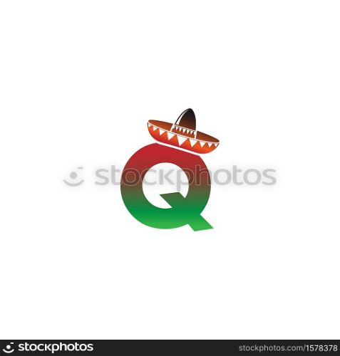 Letter Q Mexican hat concept design illustration