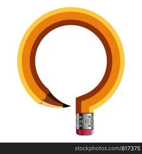 Letter q pencil icon. Cartoon illustration of letter q pencil vector icon for web. Letter q pencil icon, cartoon style