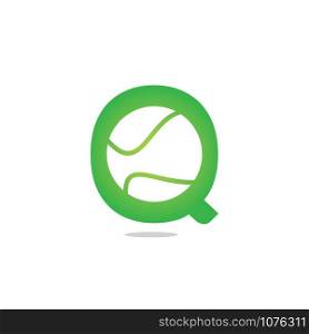 Letter Q tennis vector logo design. Vector design template elements for your sport team or corporate identity.
