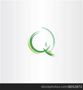 letter q vector icon green logotype stylized