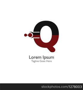Letter Q with Antom Creative logo or symbol template design