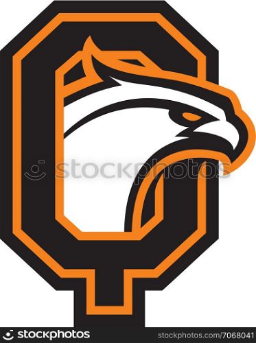 Letter Q with eagle head. Great for sports logotypes and team mascots.