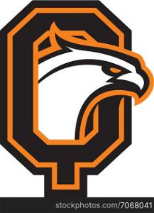 Letter Q with eagle head. Great for sports logotypes and team mascots.