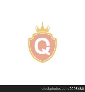 Letter Q with shield icon logo design illustration vector