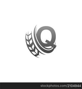 Letter Q with trailing wheel icon design template illustration vector