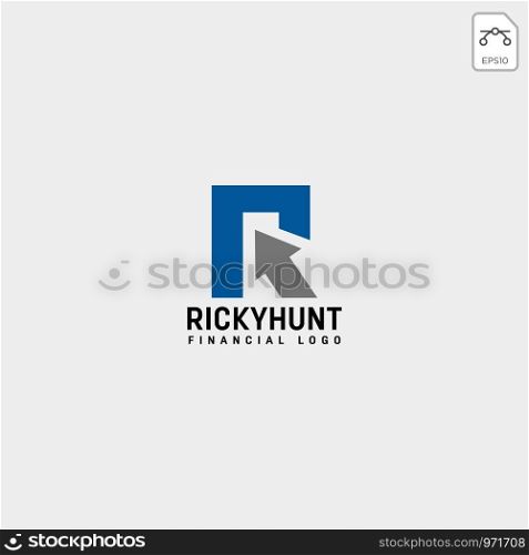 Letter R arrow chart business logo template vector illustration icon element isolated. Letter R arrow chart business logo template vector illustration