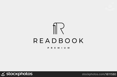 letter R Book Read Logo Design Vector Illustration