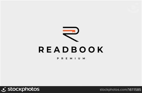 letter R Book Read Logo Design Vector Illustration