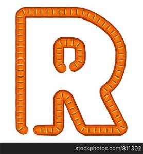 Letter r bread icon. Cartoon illustration of letter r bread vector icon for web. Letter r bread icon, cartoon style