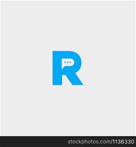 Letter R Chat Vector Logo or Icon Design. Letter R Chat Vector Template Logo Design