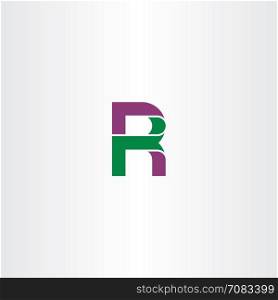 letter r green purple icon vector logo brand