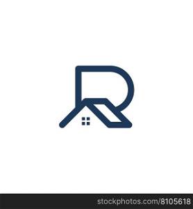 Letter r home logo design Royalty Free Vector Image