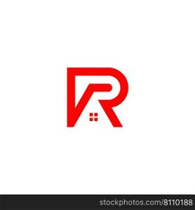 Letter r home resident simple logo Royalty Free Vector Image