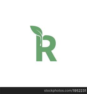 Letter R icon leaf design concept template vector