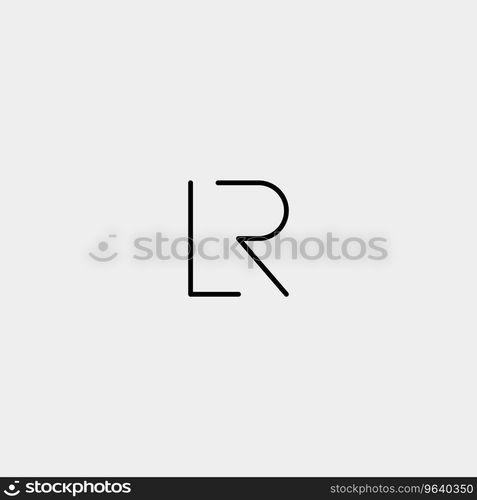 Letter r l rl lr logo design simple Royalty Free Vector