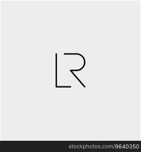 Letter r l rl lr logo design simple Royalty Free Vector
