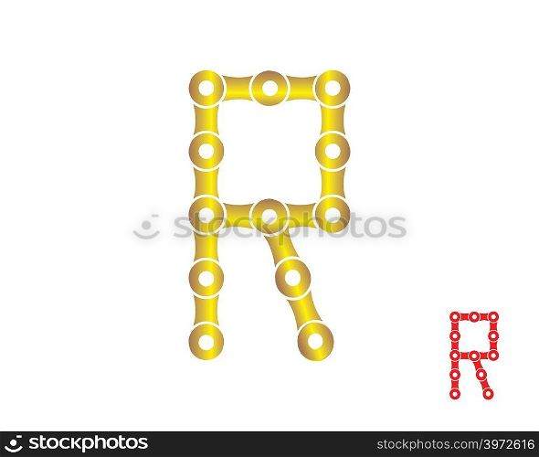 letter R logo chain concept illustration