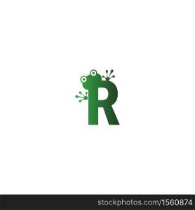 Letter R logo design frog footprints concept icon illustration