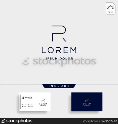 Letter R Logo Design Simple Vector Elegant. Minimal Letter R Logo Design Simple Vector