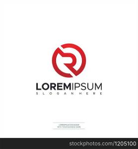 Letter R Logo Icon Modern Shape Logo Design Template Element Vector Illustration
