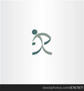 letter r man sign logo design emblem