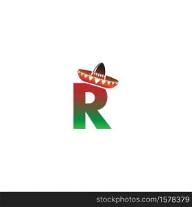 Letter R Mexican hat concept design illustration
