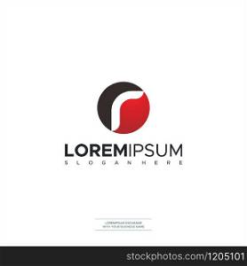 Letter R Modern Shape Logo Design Template Element Vector Illustration