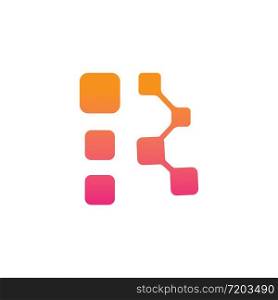 Letter R Pixel digitec Icon Creative design Modern template