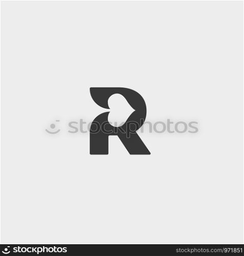 letter r poker logo design template vector illustration icon element - vector. letter r poker logo design template vector illustration icon element