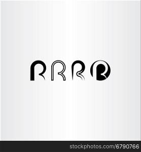 letter r set vector icon black collection