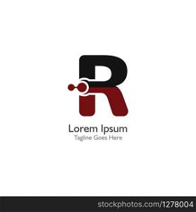 Letter R with Antom Creative logo or symbol template design