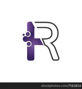 Letter R with circle concept logo or symbol creative design template
